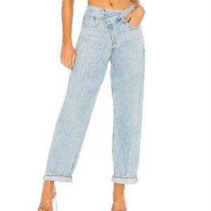 Agolde Criss Cross Upsized High Rise Straight Leg Jeans Women's 27 Blue